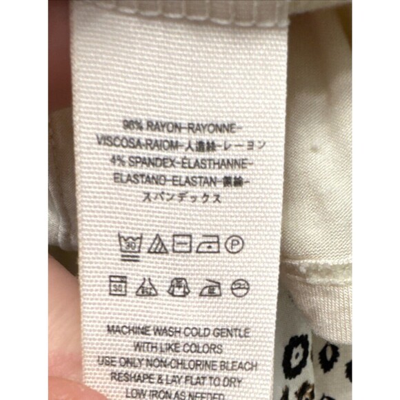 Free People‎ Skirt Womens Medium Column Print Maxi Cream Split Faux Boho Western - Picture 8 of 10